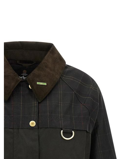 Barbour Black 'Tartan Spey' Jacket