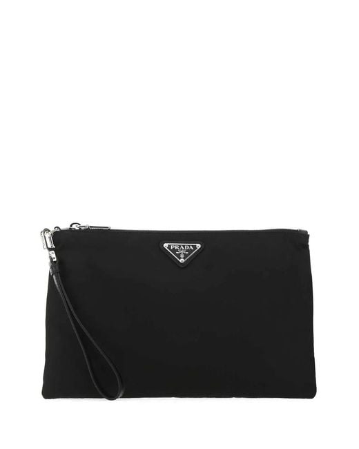 Prada Black Re-Nylon Clutch for men