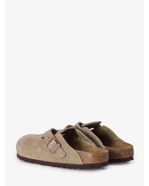 Birkenstock Brown Boston Suede Narrow Slippers for men