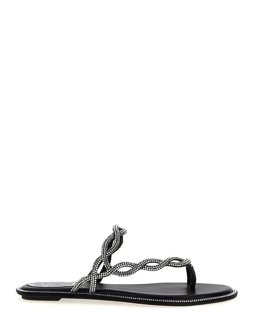 Rene Caovilla Black 'Braid' Sandals