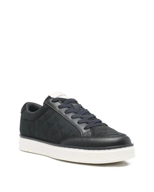 Emporio Armani Black Low-Top Sneakers for men