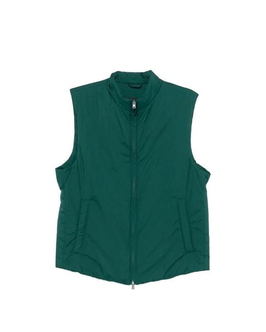 Herno Green Zip Sleeveless Polyamide Gilet for men