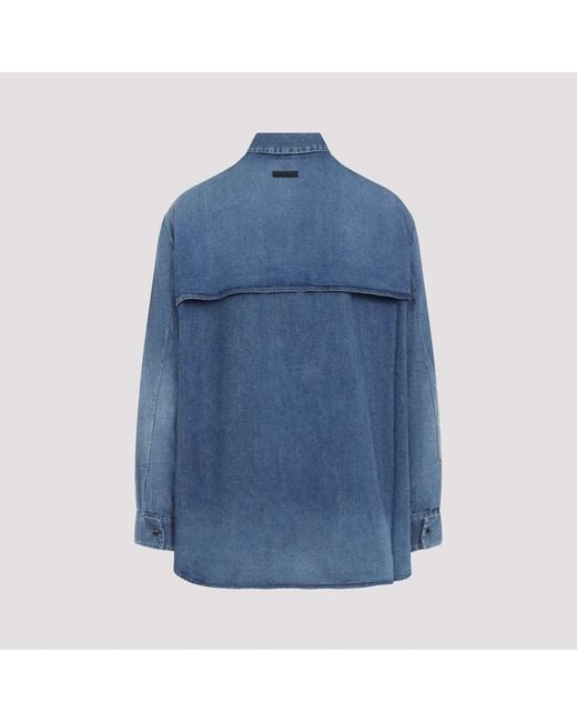 Fear Of God Blue Denim Shirt for men