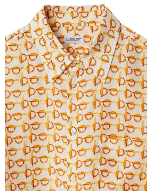 Burberry Natural Printed Silk Shirt