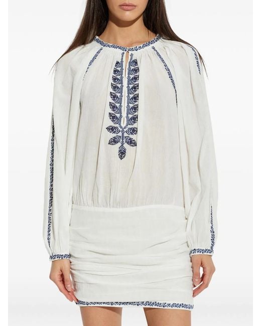 Isabel Marant White Ludy Ecru Cotton Dresses