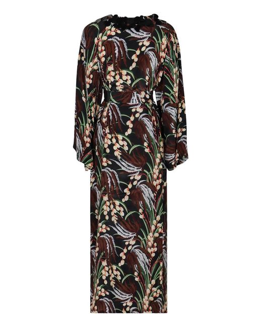 P.A.R.O.S.H. Black Printed Crepe Dress
