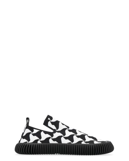 Bottega Veneta Black Ripple Slip-On Sneakers for men