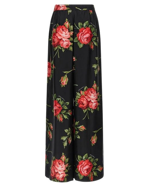 Dolce & Gabbana Black Dolce & Gabbana 'Bouquet Rose' Pants