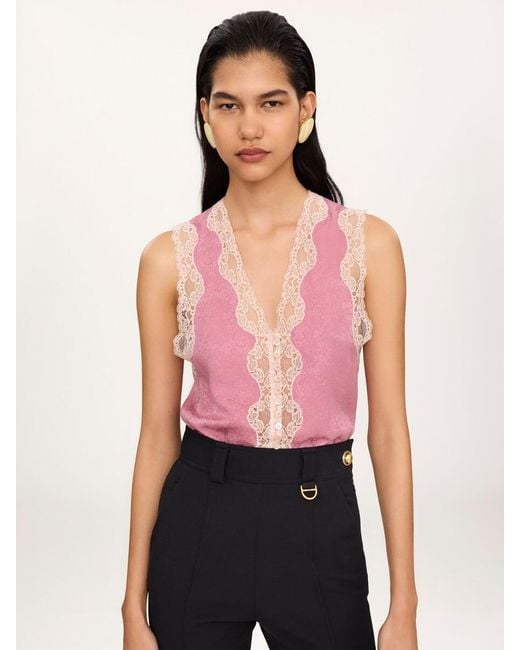 Chloé Pink Sleeveless Peplum Top
