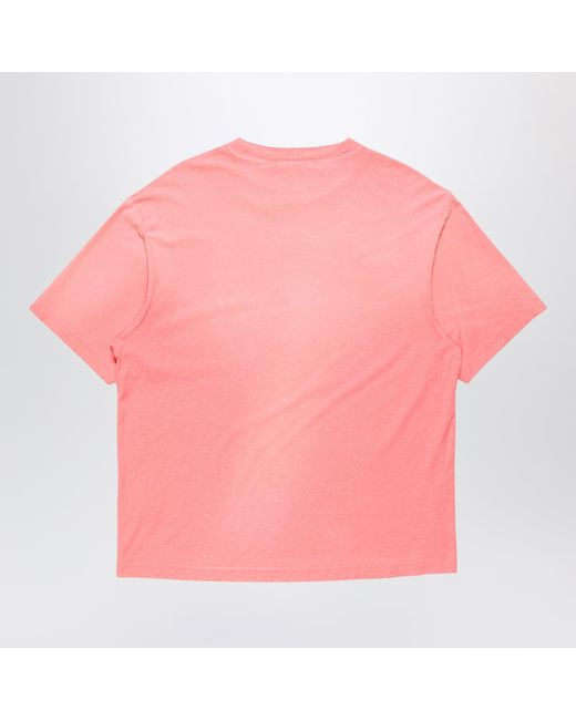 Acne Pink T-Shirt With Spray-Painted Logo Tango for men