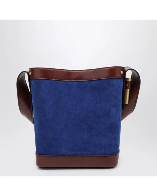 Versace Blue Small Pivot Bucket Bag