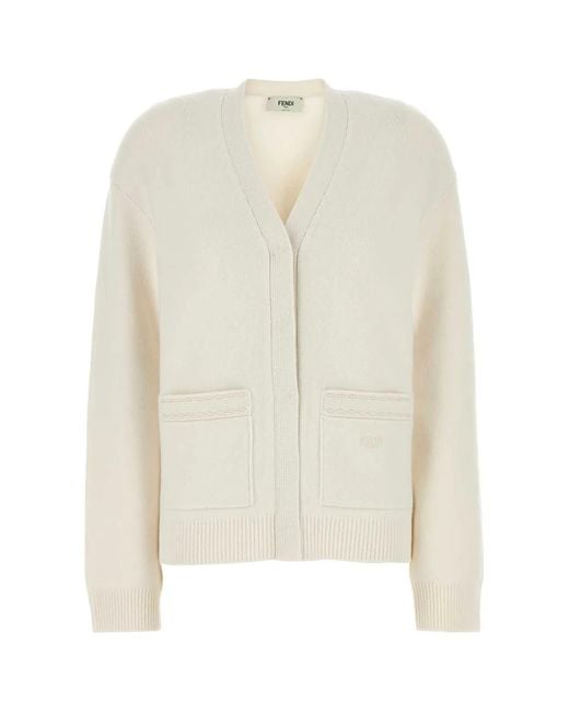 Fendi White Cardigan Selleria