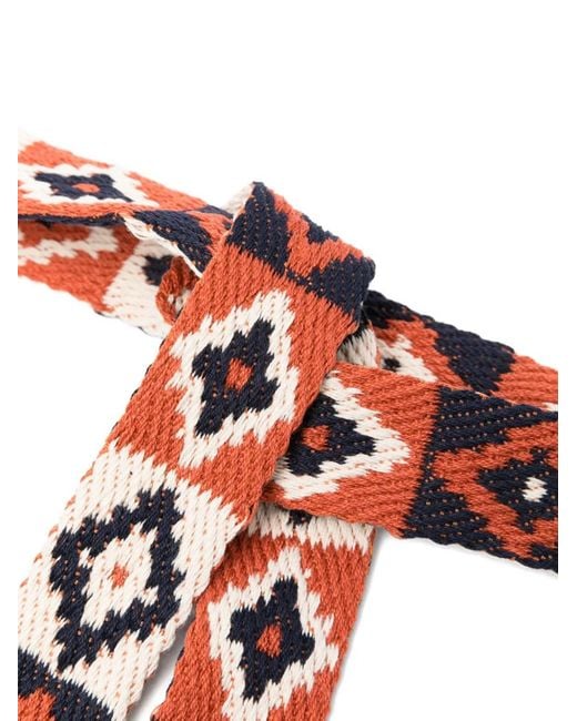 Pierre Louis Mascia White Printed Silk Belt