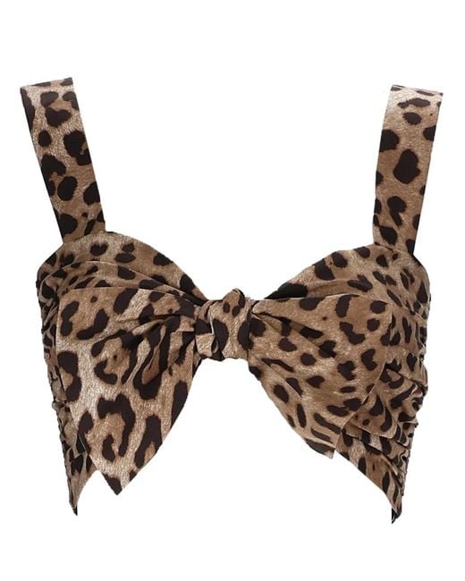 Dolce & Gabbana Brown Dolce & Gabbana Leopard Print Top