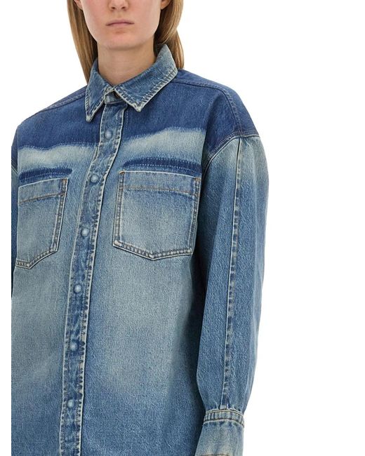 Victoria Beckham Blue Denim Shirt