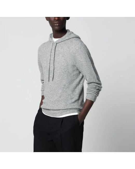 Roberto Collina Gray Light Cashmere Sweatshirtstyle Sweater for men