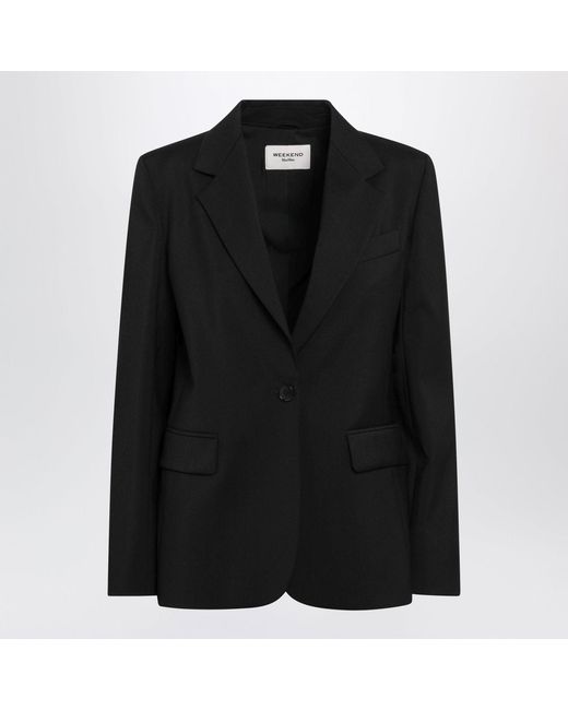Weekend by Maxmara Black Singlebreasted Blazer