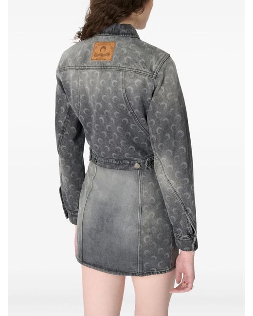 MARINE SERRE Gray Moon Denim Jacket