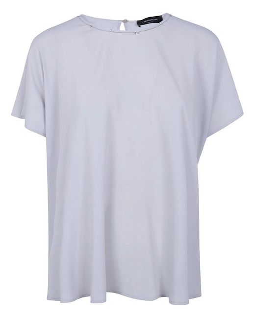Fabiana Filippi Purple Round Neck Short Sleeves Classic Tee Shirt