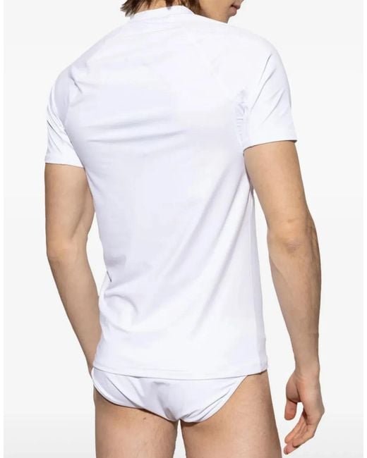 Balmain White Raglan Logo Patch T-Shirt for men