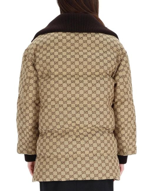 Gucci Brown Quilted Down Jacket