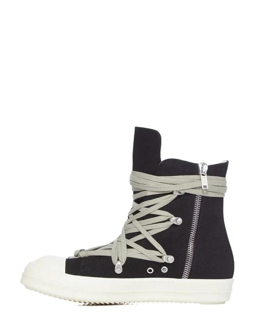 Rick Owens Black Temple Megalace High Sneakers