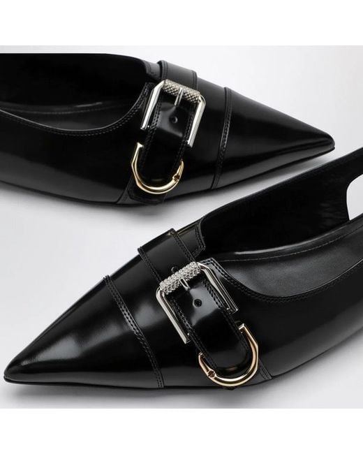 Givenchy Black Voyou Leather Slingback Flats