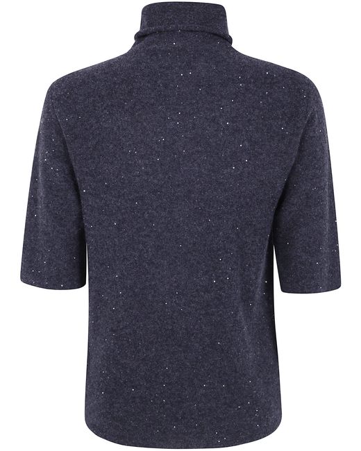 Antonelli Blue "Dakota" Turtle Neck Short Sleeve Sweater