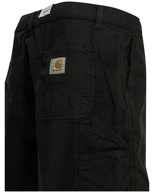 Carhartt Black Walter Single Knee Utility Cotton Shorts for men
