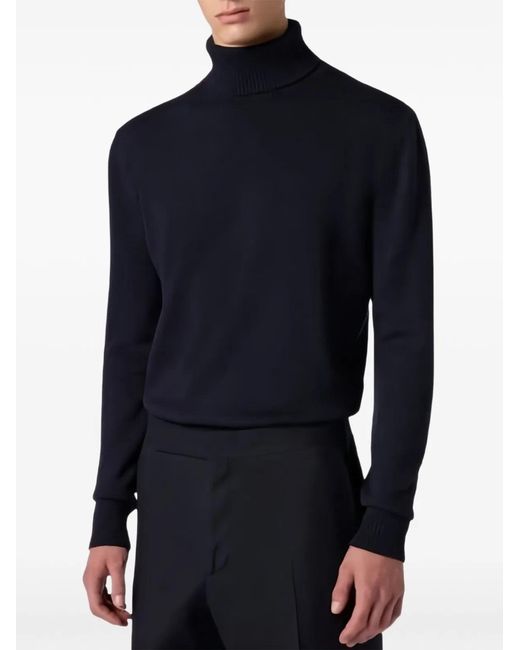 Lardini Blue Virgin Wool Sweater for men