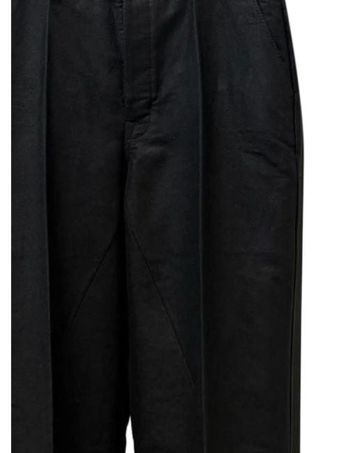 Rick Owens Black Pressed-Crease Trousers for men