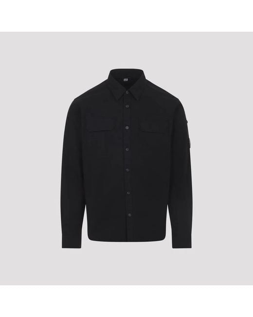C P Company Black C.P.Company Ls Cotton Shirt for men