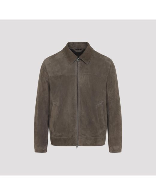 Brioni Gray Teak Shirt Collar Blouson for men