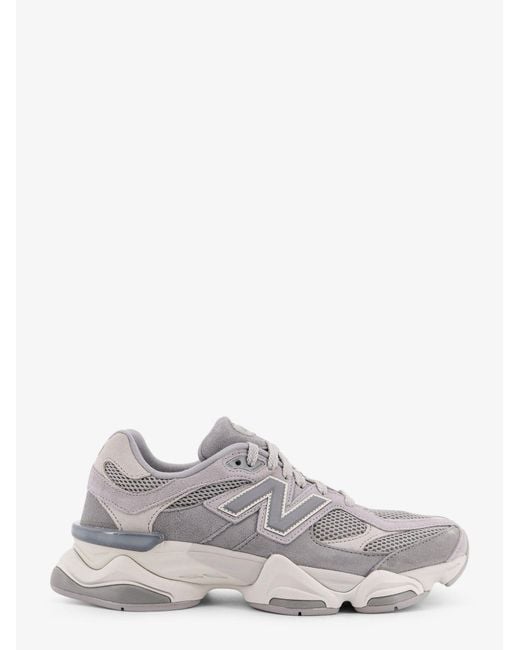 New Balance White 9060 Low-Top Mesh And Suede Sneakers for men