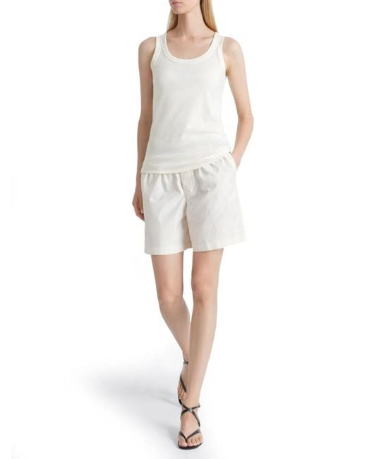 Lemaire White Solid Round Neck Top