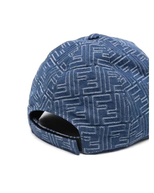 Fendi Blue Ff Jeans Baseball Cap for men