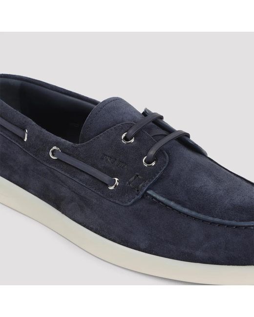 Prada Blue Suede Loafers for men