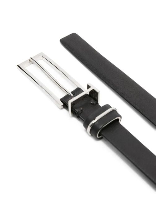 Tom Ford White Natural Leather Metal T Loop Belt 15 Mm for men