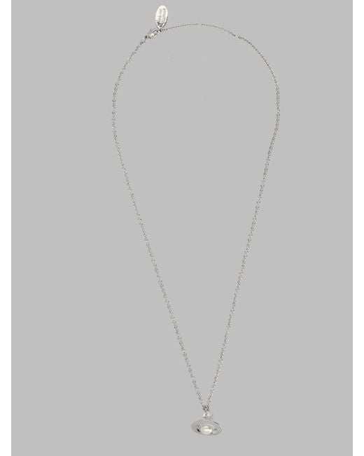 Vivienne Westwood White Collana "Simonetta" Con Ciondolo
