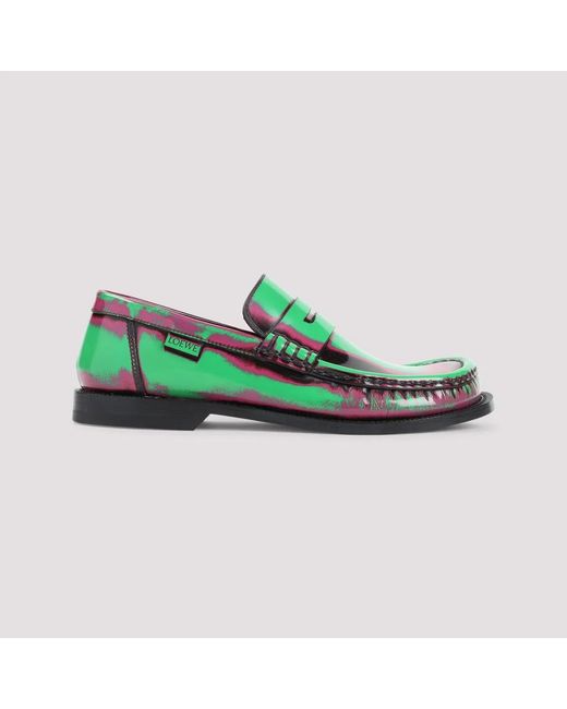 Loewe Green Campo Brushed Loafers