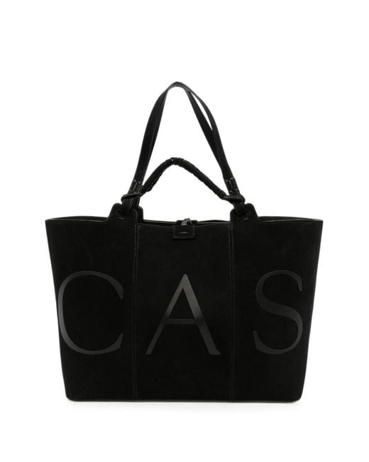 Casadei Black Leather Tote Bag