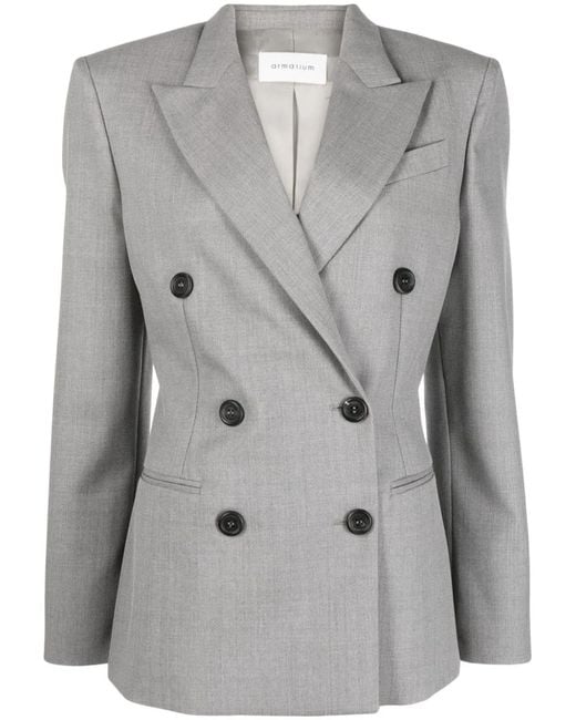 ARMARIUM Gray Double-Breasted Wool Jacket