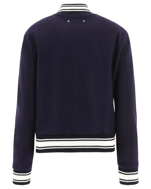 Golden Goose Deluxe Brand Blue Wool Bomber Jacket