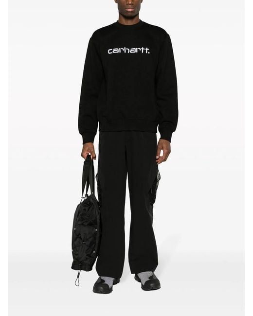 Carhartt Black Logo Cotton Sweatshirt for men