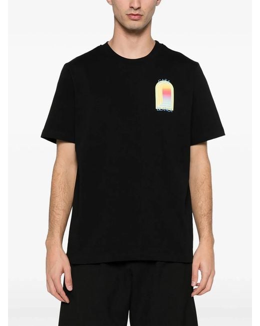 Casablanca Black Lárche Graphic Classic T-Shirt for men