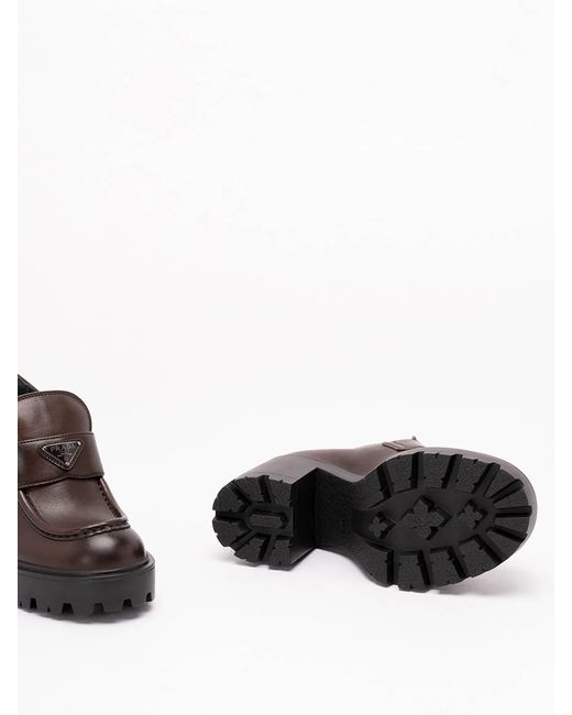 Prada Brown Vintage Leather Loafers