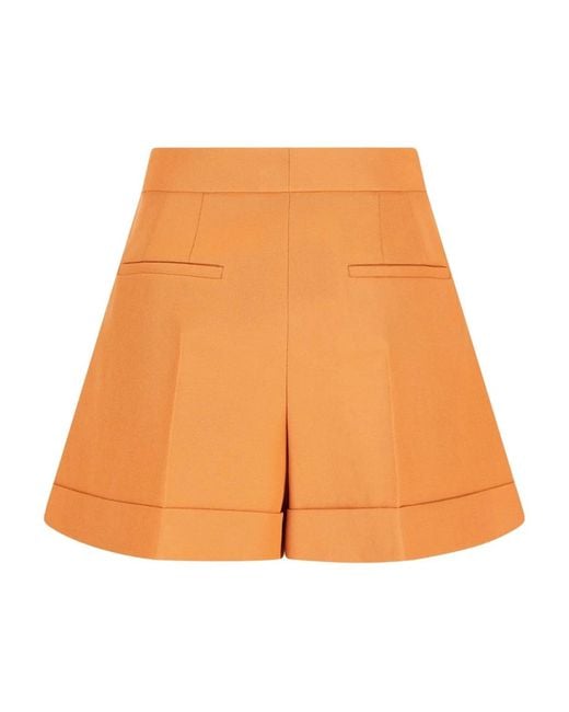 Fendi Orange Wool Shorts