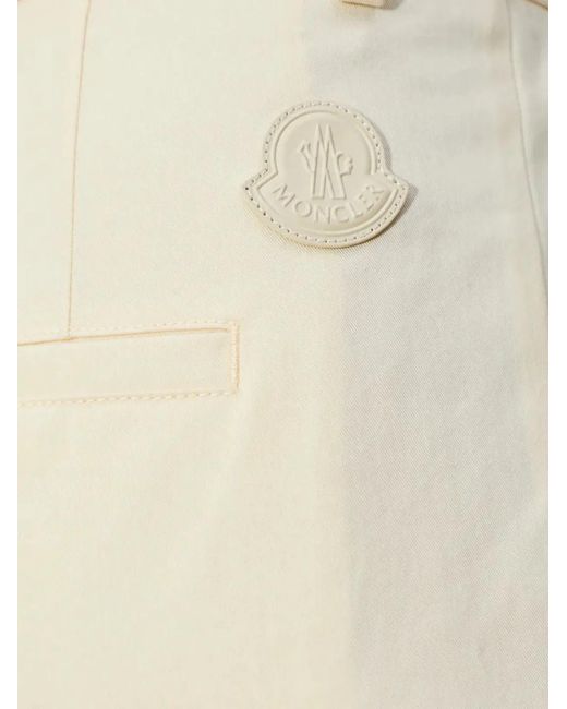 Moncler White Cotton Viscose Trousers