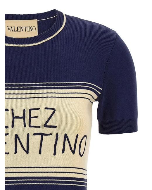 Valentino Garavani Blue 'Chez T-Shirt