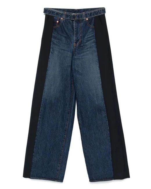 Sacai Blue Denim X Suiting Pants